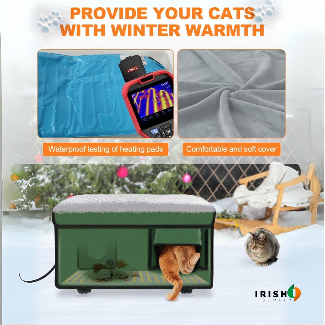 MEOWSANTUARY Weatherproof Heated Cat House for Outdoor Cats