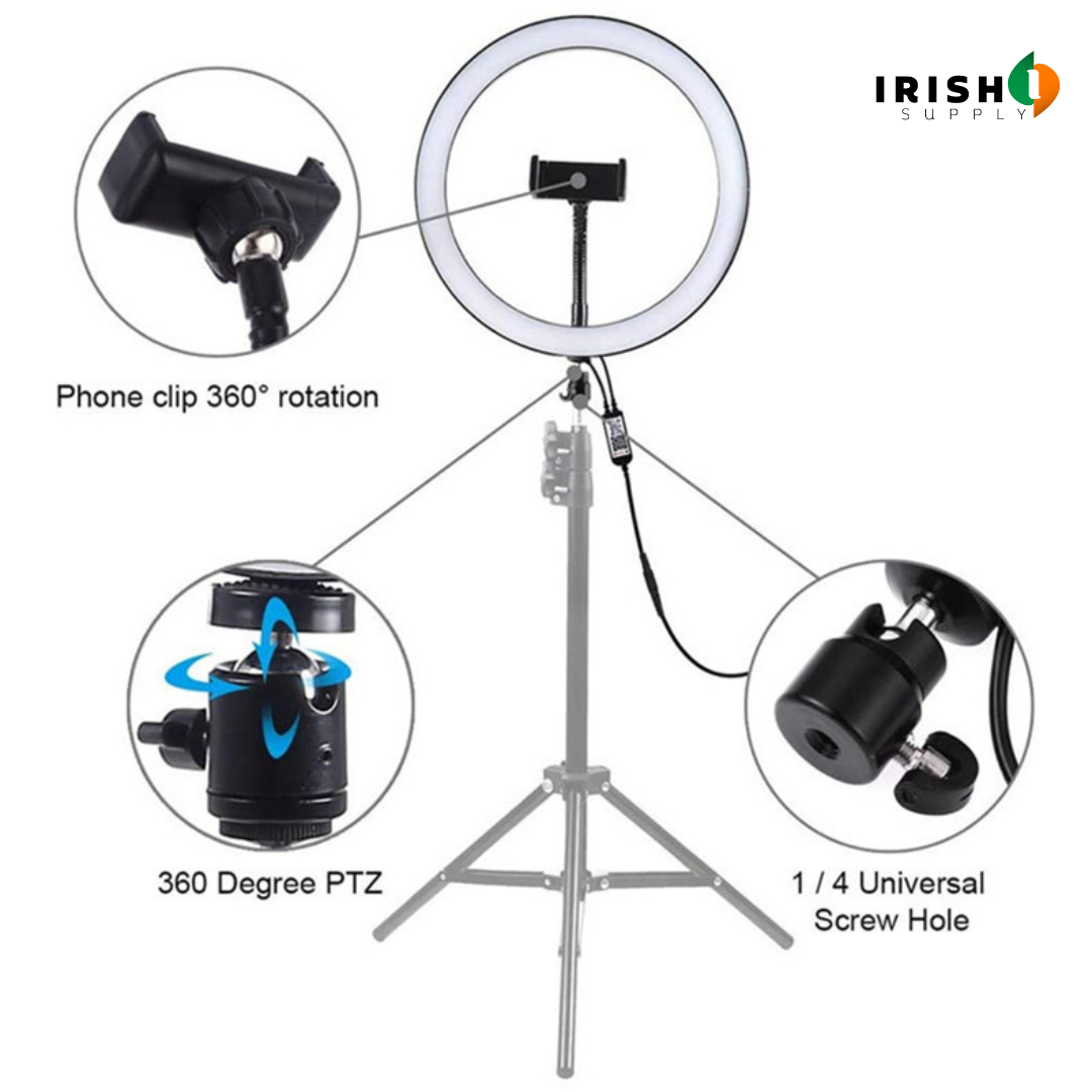 Irish Supply, FLASHPOD Vlog Selfie Ring Light with Stand