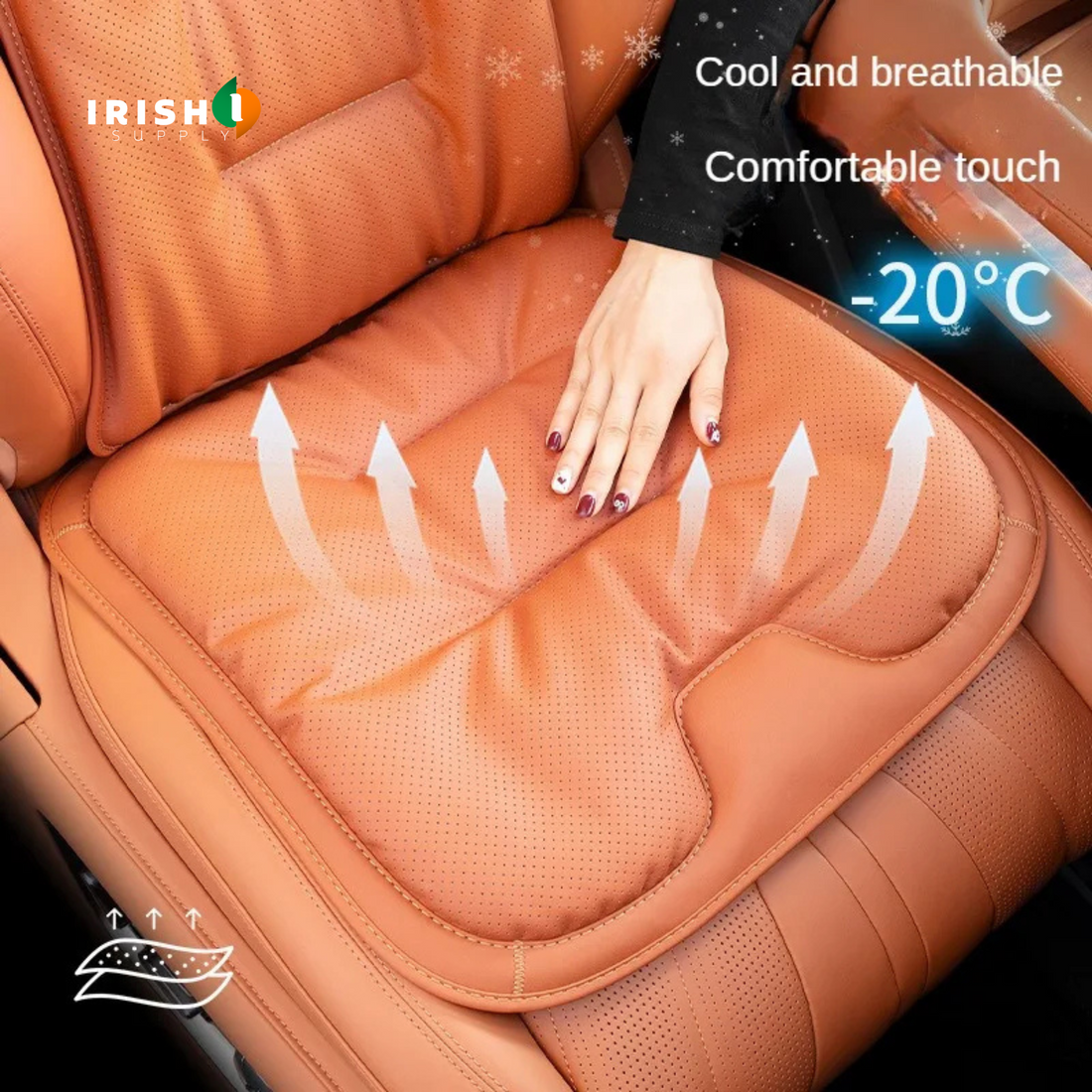 DRIVEELITE Breathable Nappa Leather Car Seat Cushion