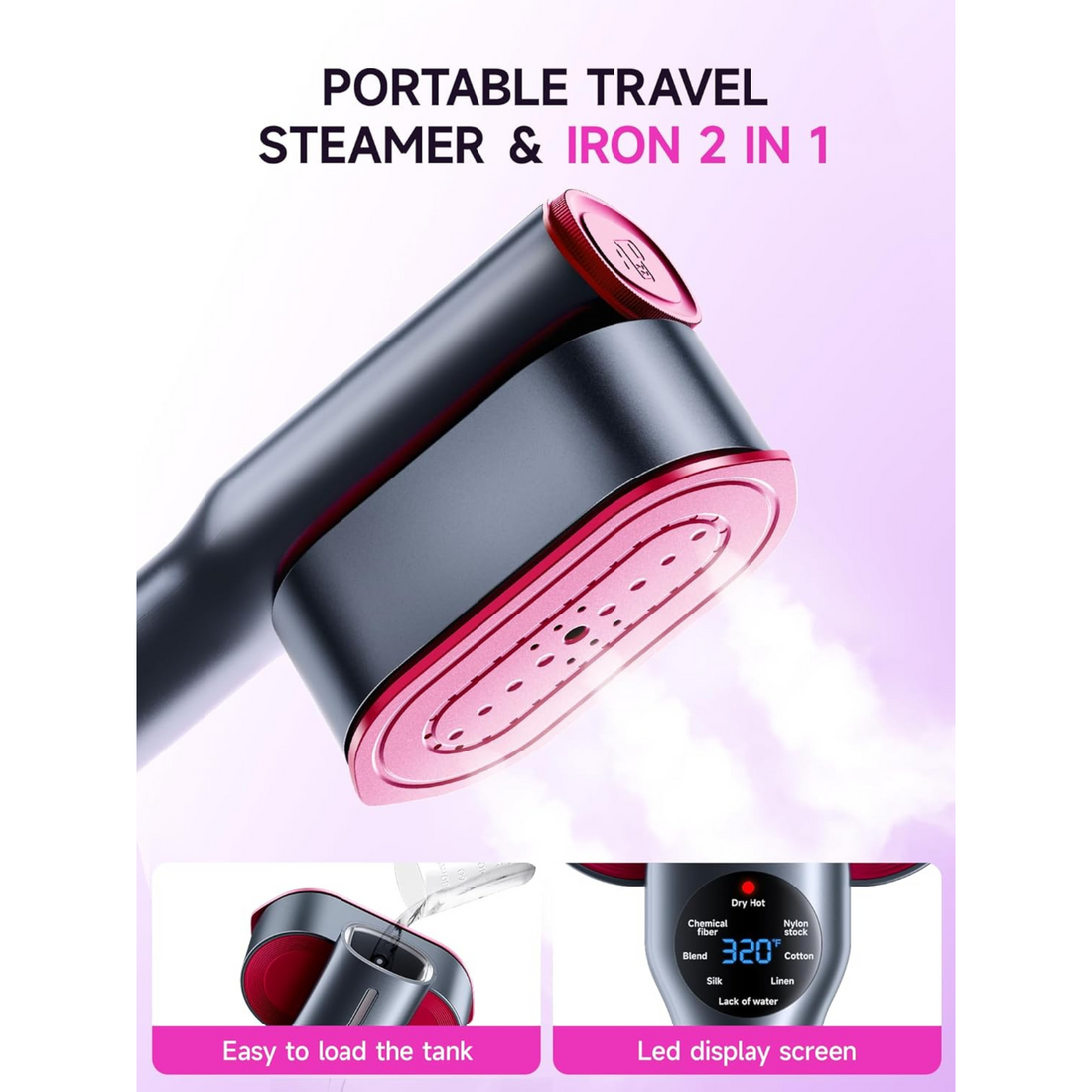 GLIDEX Compact Heat Travel Steamer