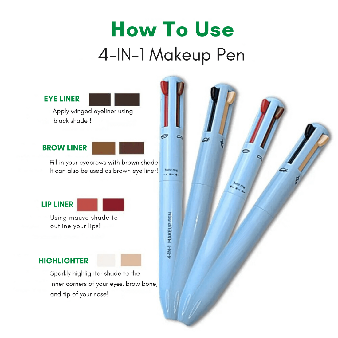 QU4DTIP 4in1 EyeLiner Pen