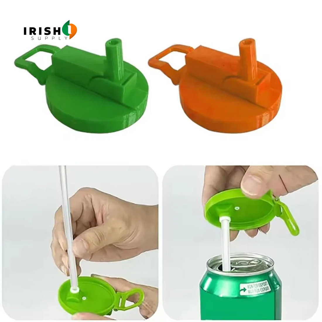 SEALSIP Reusable Silicone Soda Lids with Straws