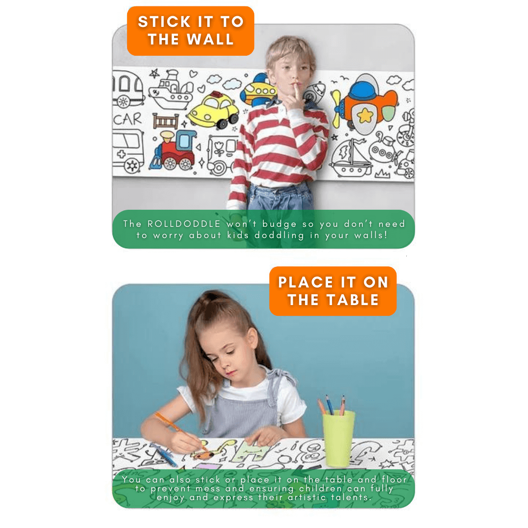 ROLLDODDLE  Self-Adhesive Colouring Paper Roll