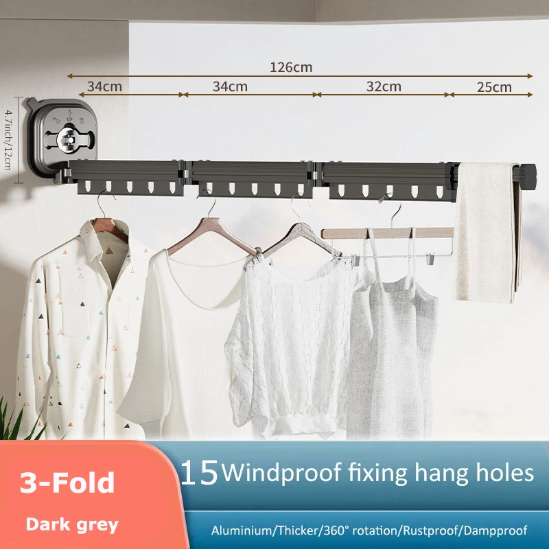 HANGWISE Wall Mount Clothes Drying Rack