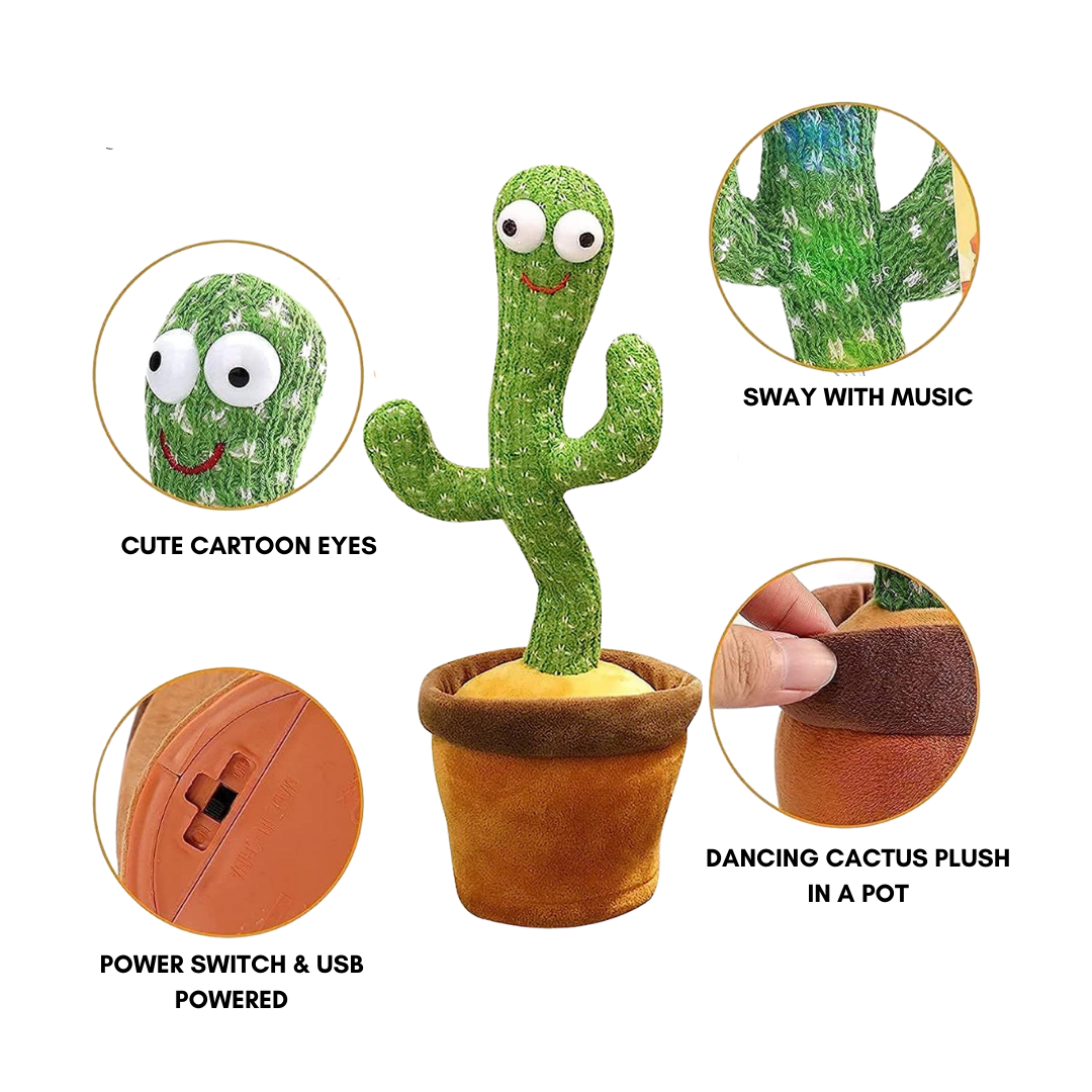 Irish Supply, DANCING CACTUS- Electric Singing Cactus Plush Toy