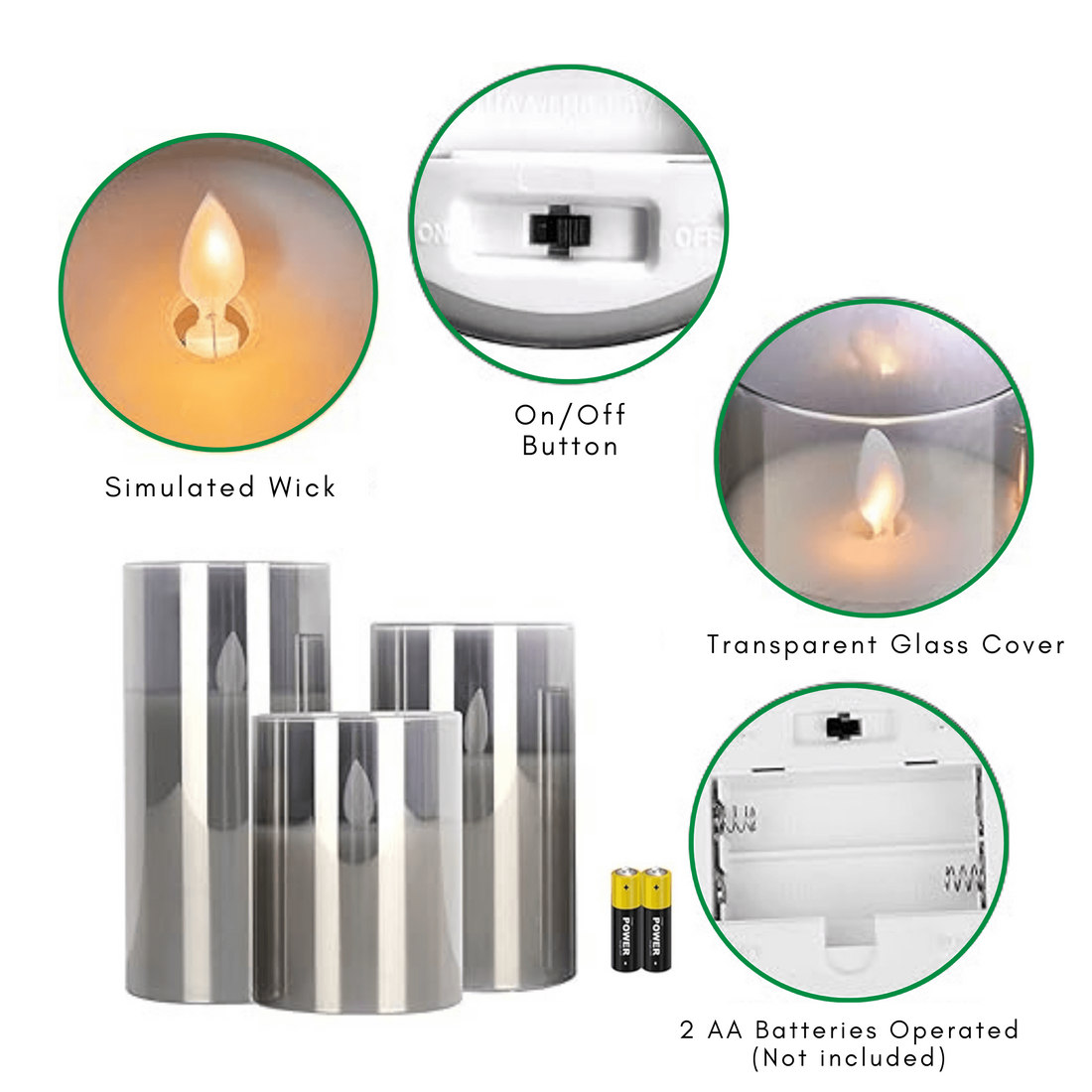 FLAZE Flameless LED Candle (Set of 3)