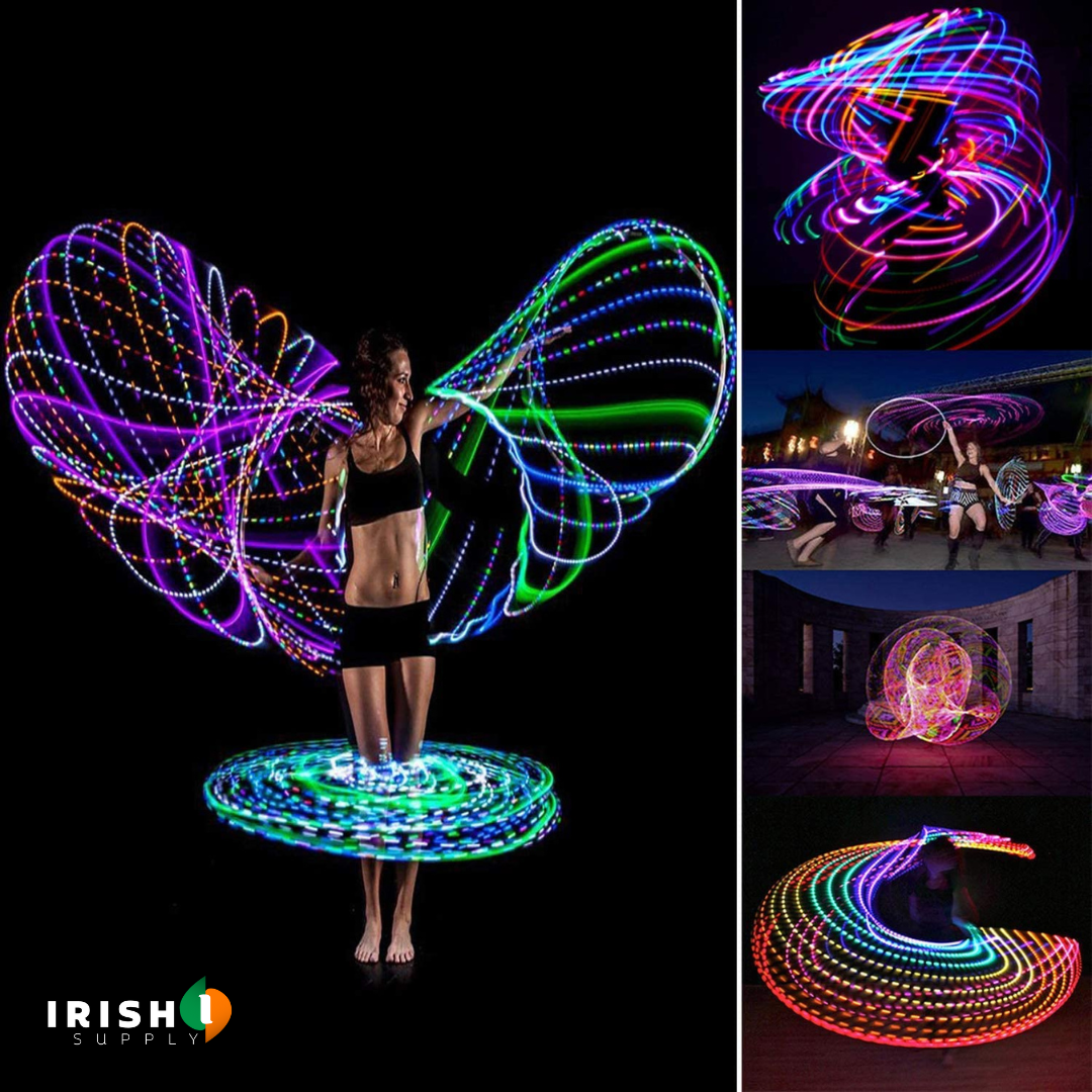 Irish Supply, GLOWHOOPS 7 Color LED Hula Hoops