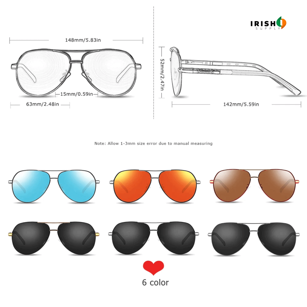 Irish Supply, RETROSPECS Aviator Sunglasses for Men