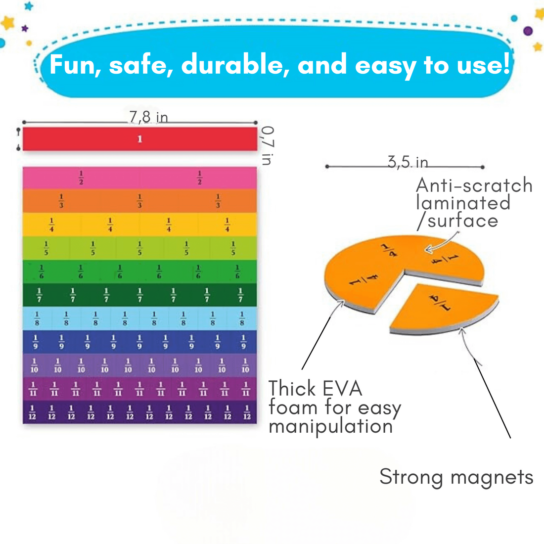 MATHWIZARDS Magnetic Arithmetic Fraction Learning Toy