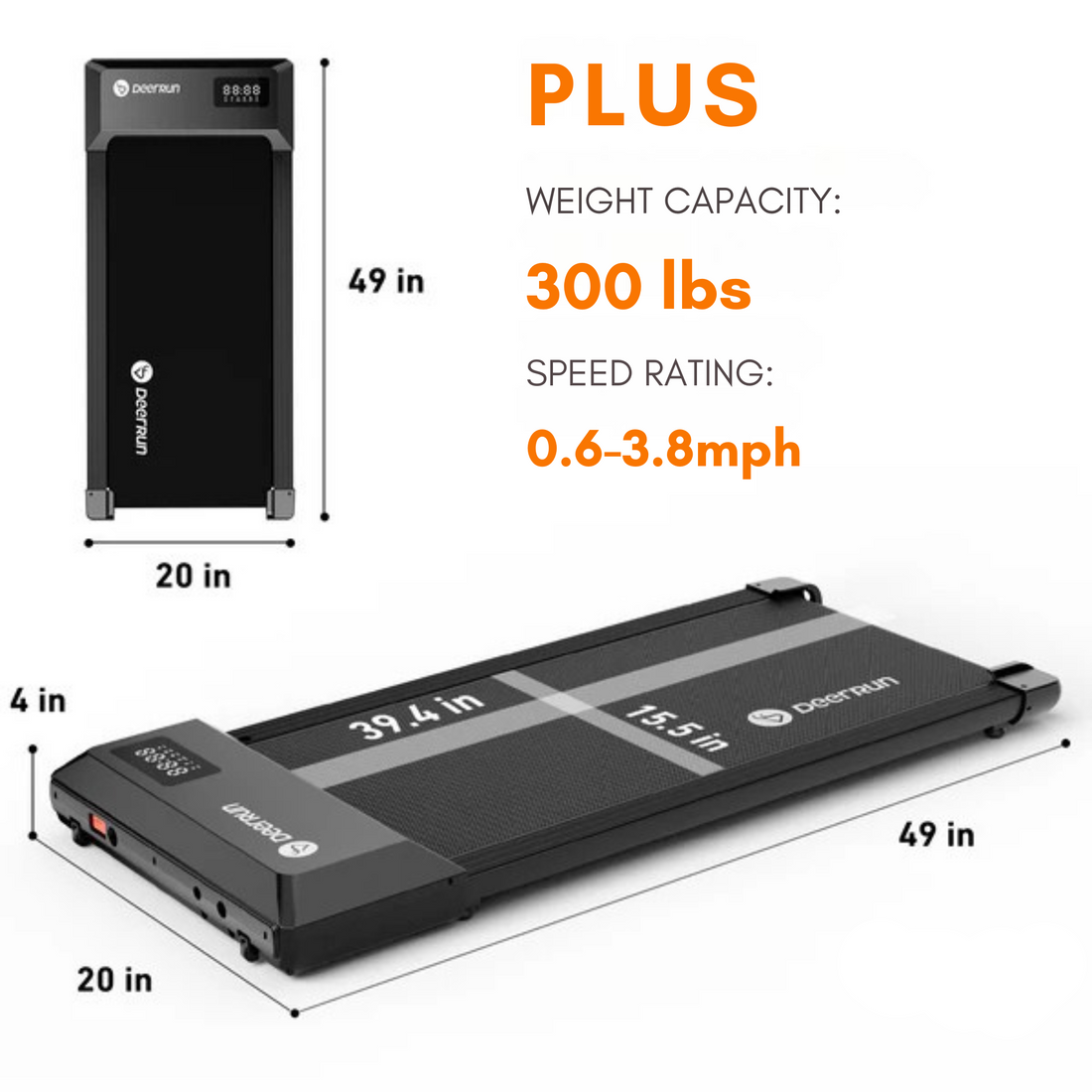ENDURA Walking pad Treadmill with Remote Control