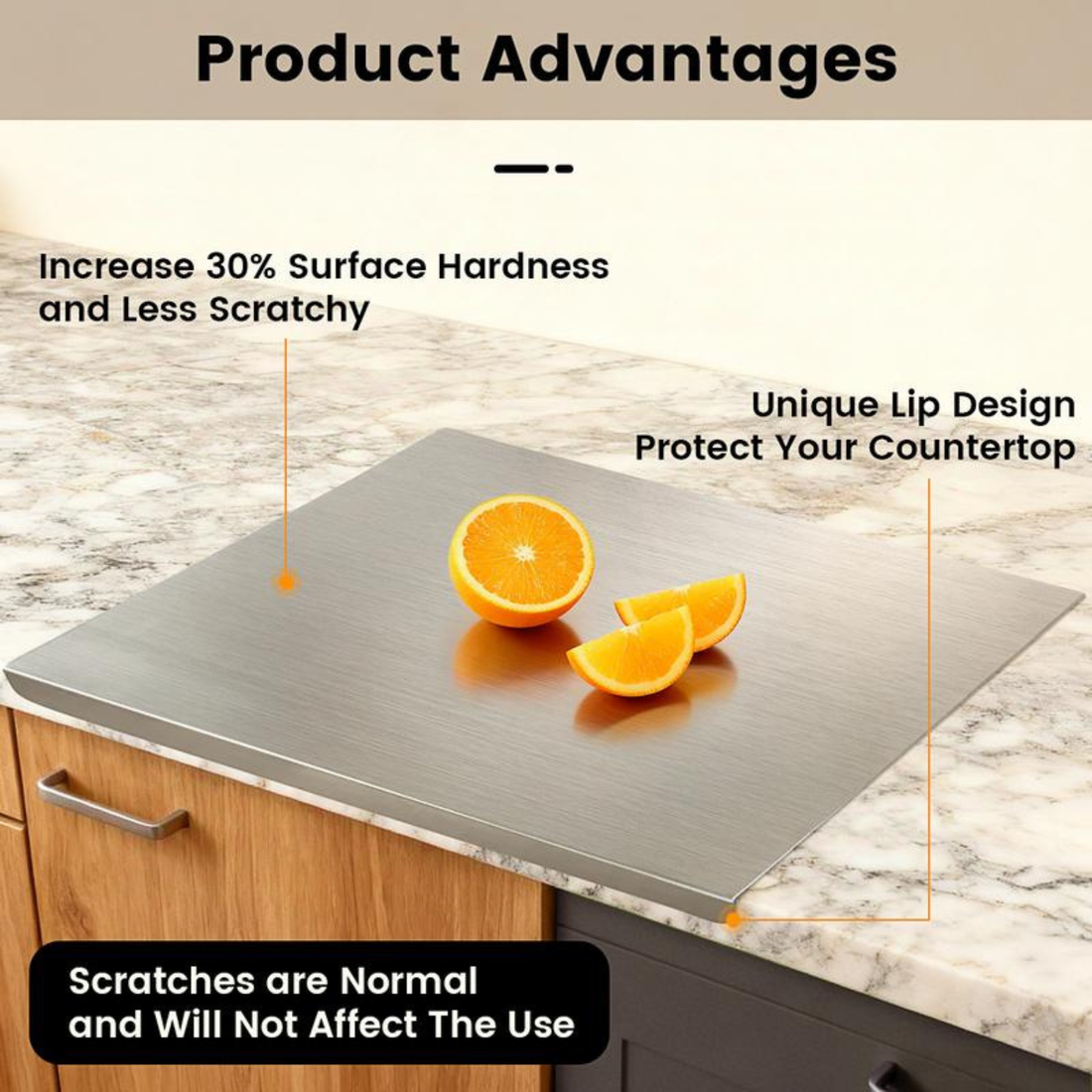 AERIS Sleek Stainless Steel Chopping Board