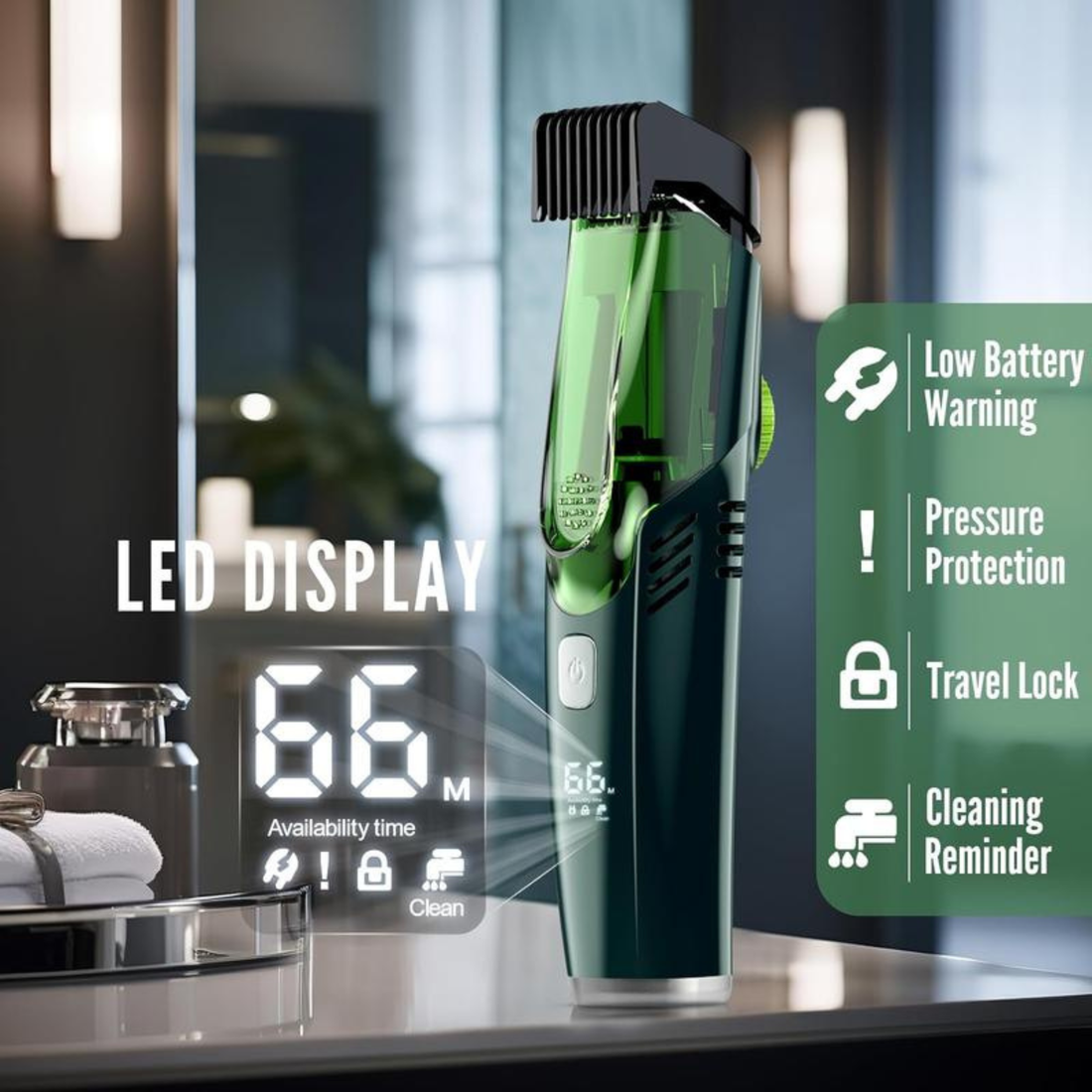 CLEANVAC Vacuum Beard & Body Trimmer