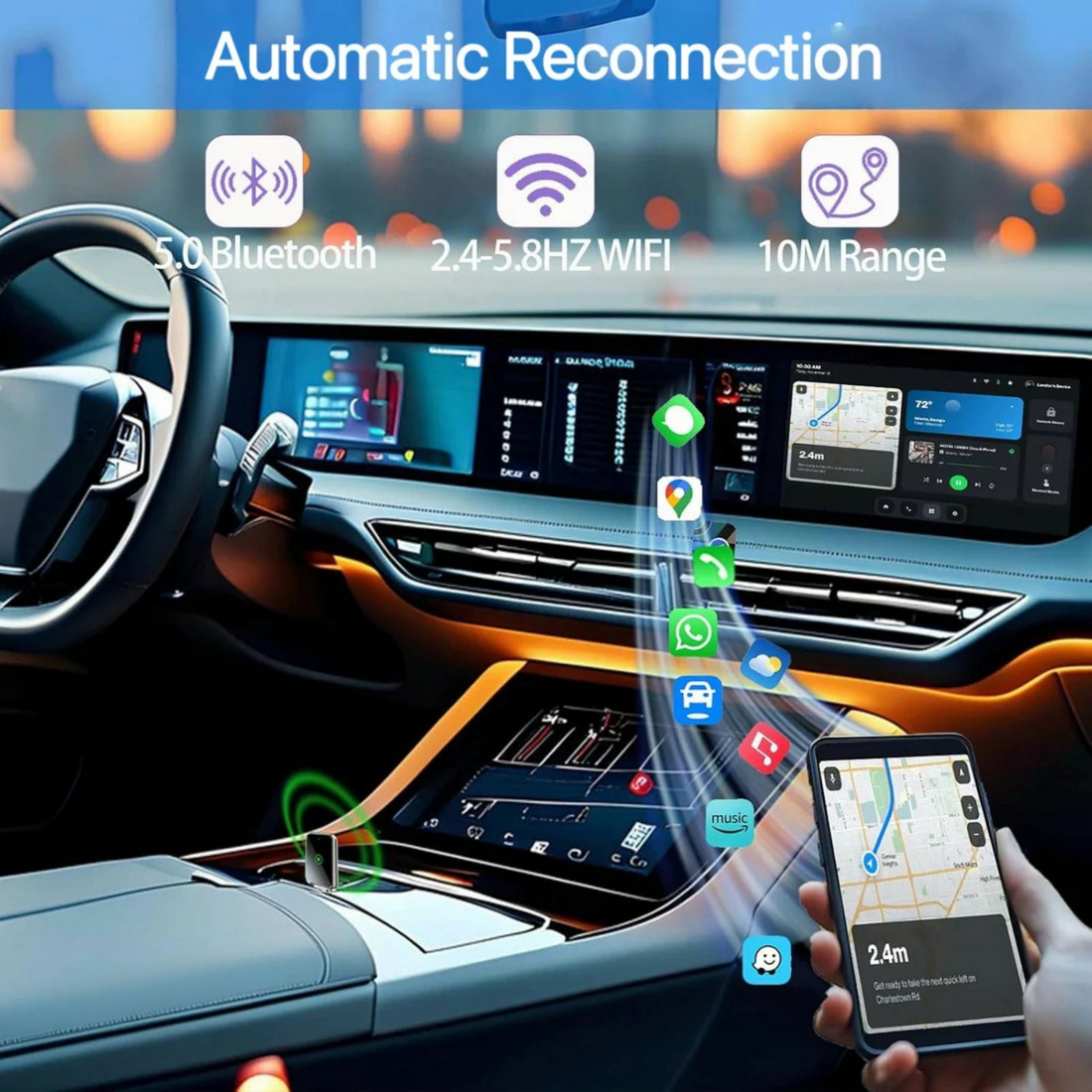 DRIVEX Wireless CarPlay & Android Auto Adapter