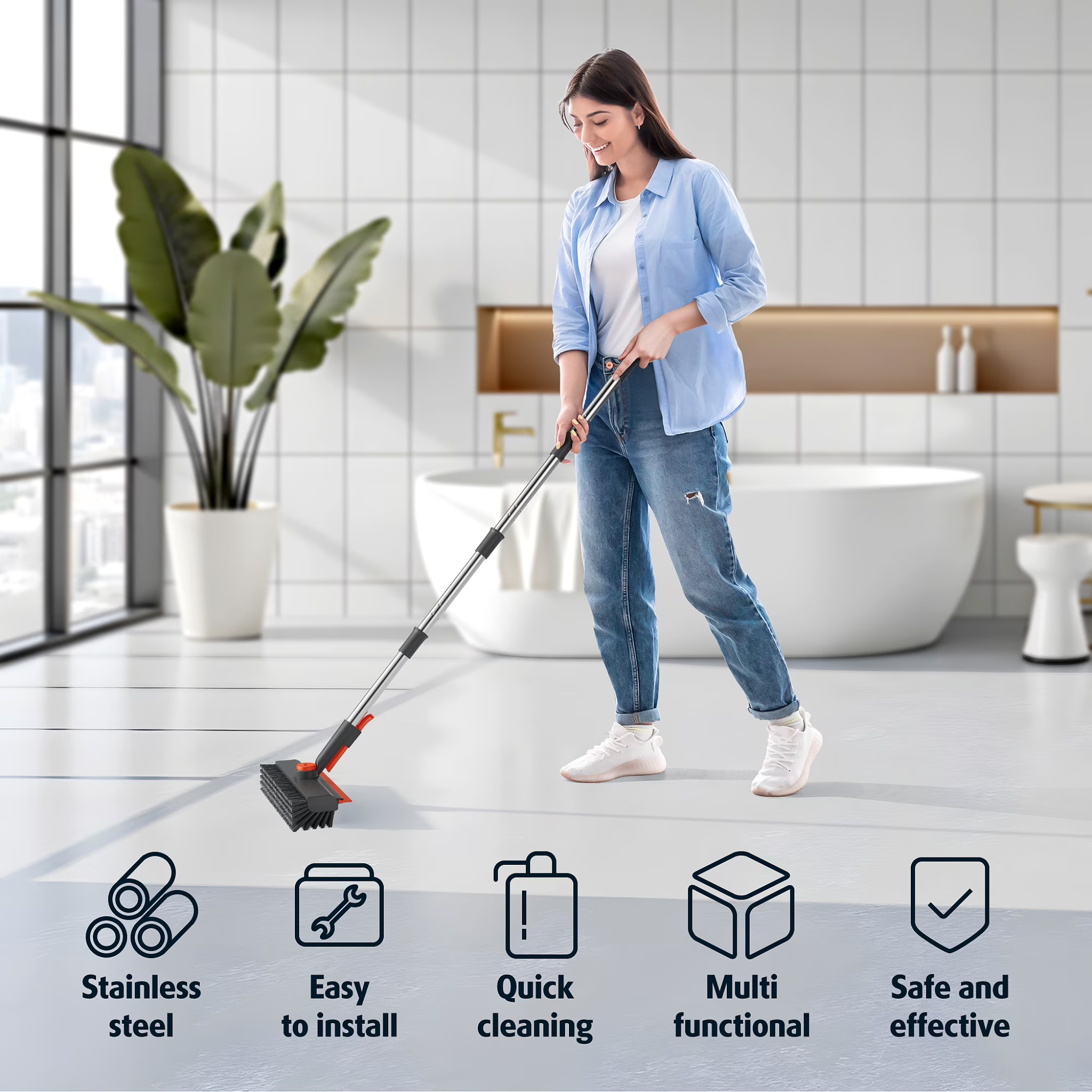 FLEXCLEAN Long-Handle Scrub Brush