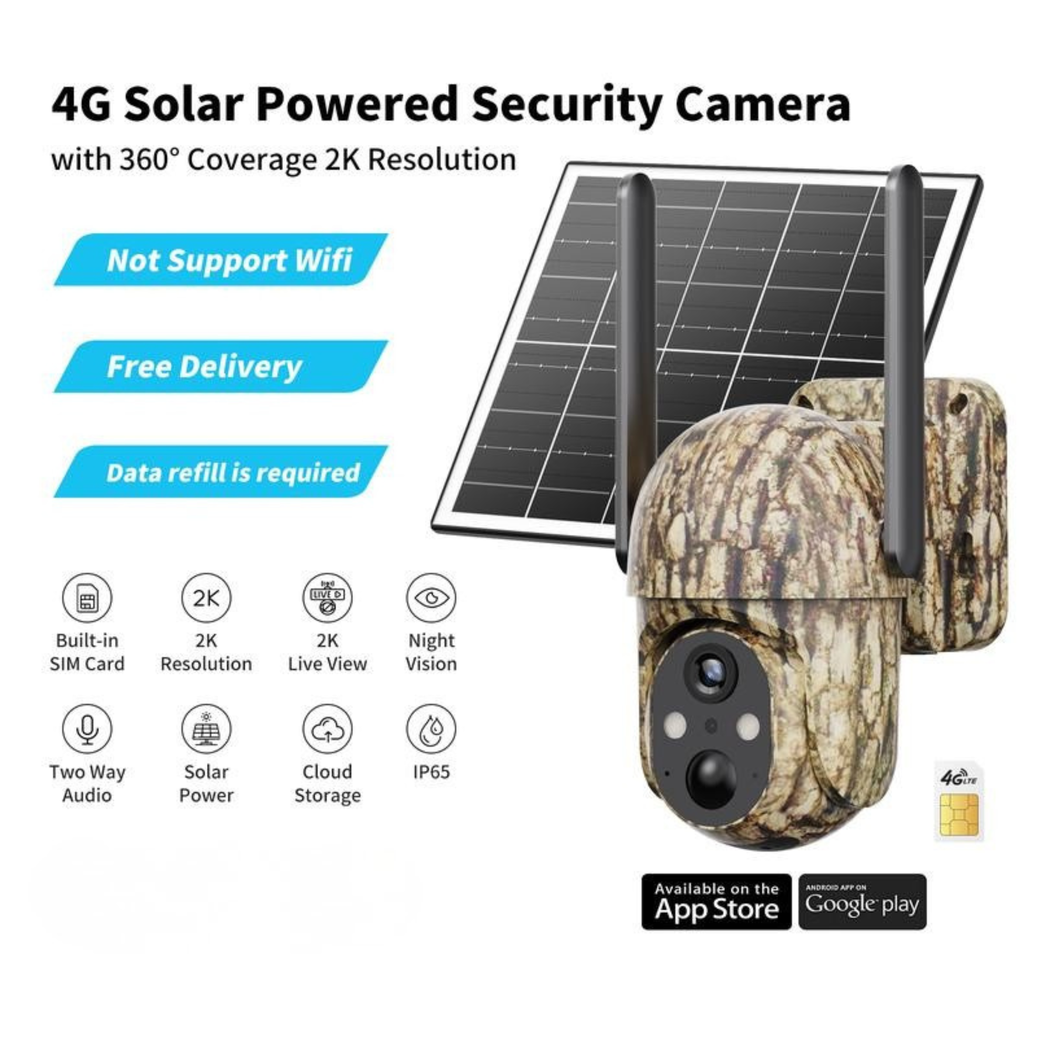 GRIDFREE 360° Motion-Alert Outdoor Camera