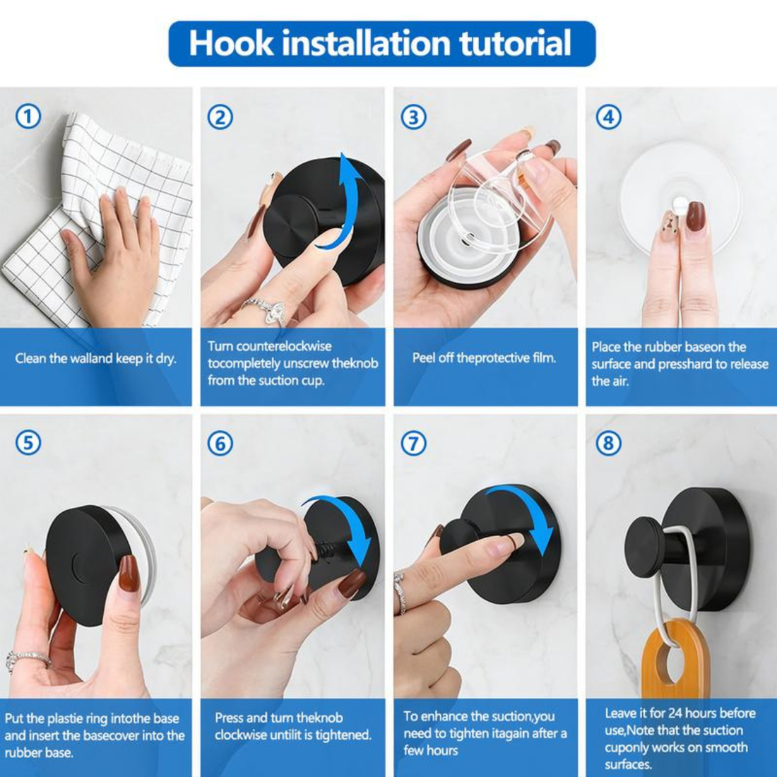 GRIPLOCK Stainless Steel Suction Hooks