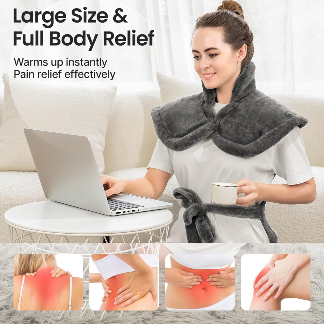 HEATDRAPE Full Back & Neck Relief Heating Pad