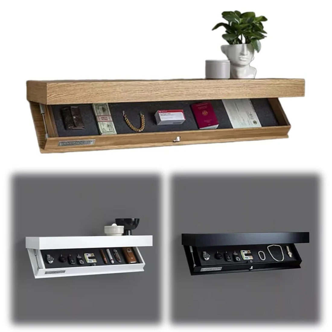 HIDELUXE  Designer Shelf with Secret Drawer
