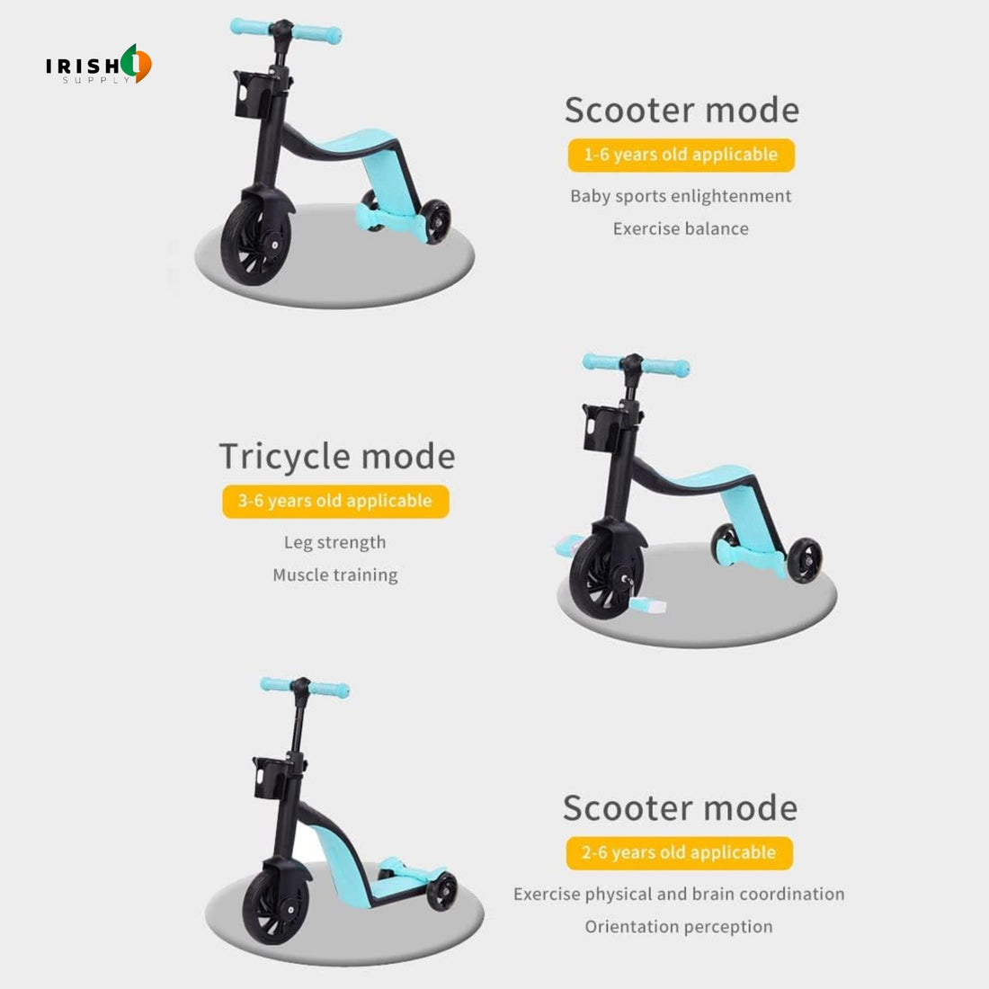 MINIDRIVE Convertible Push Trike Stroller