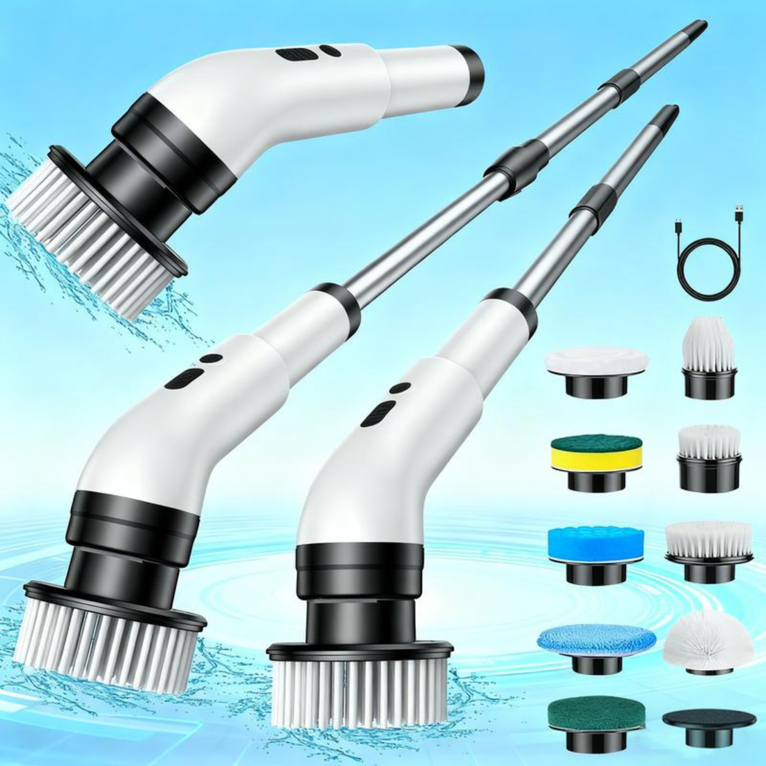 ORICLEAN Adjustable Multi-Surface Spin Shower Scrubber