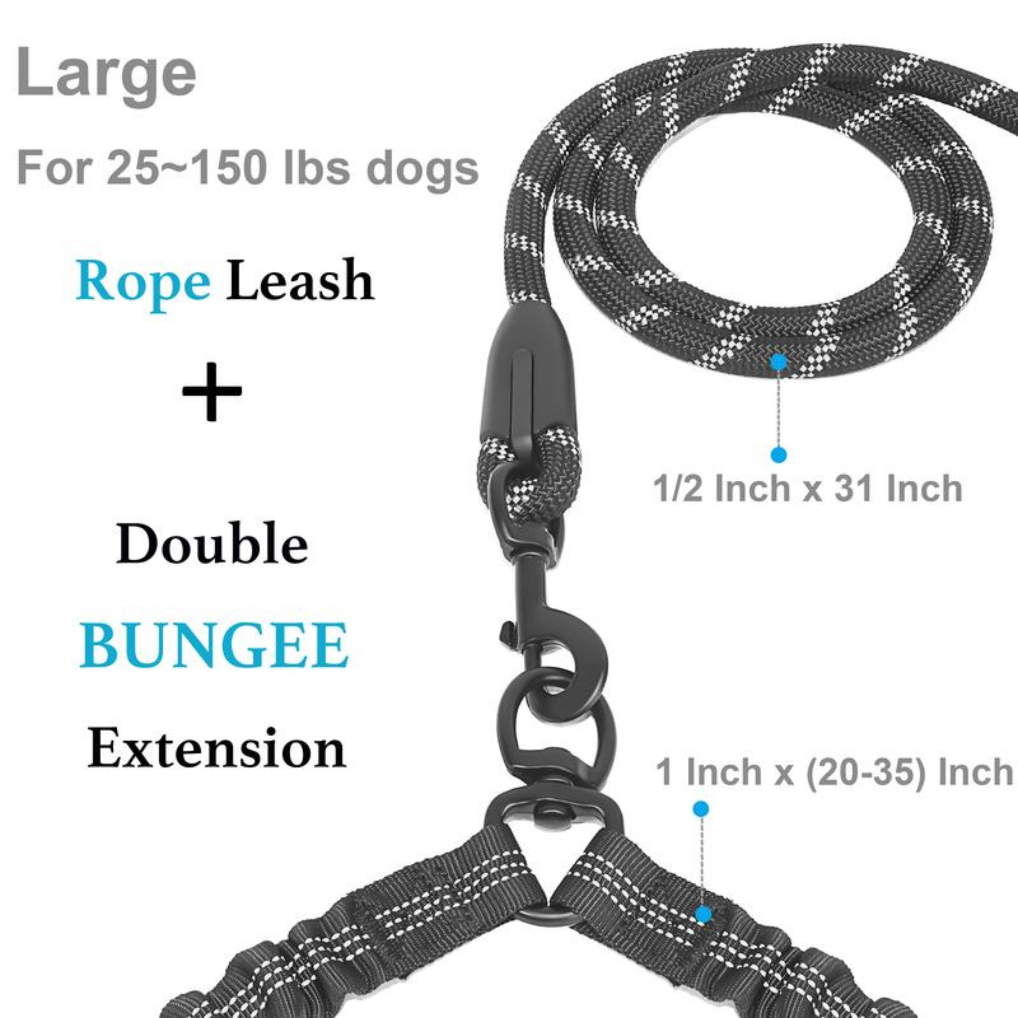 PAWCONTROL No-Tangle Dual Dog Leash with 360° Swivel