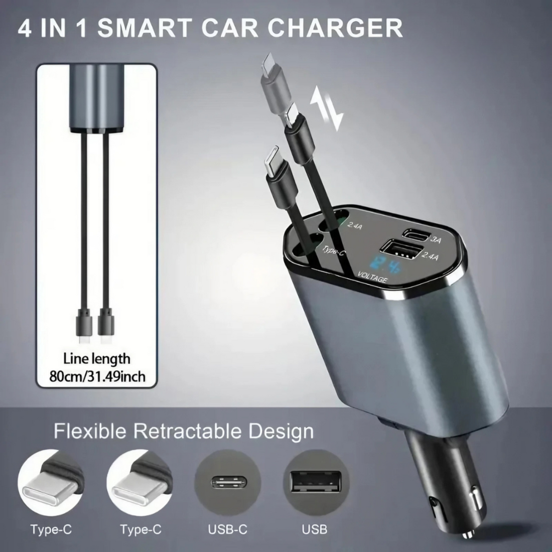 POWERFLEX Premium Retractable Car Charger