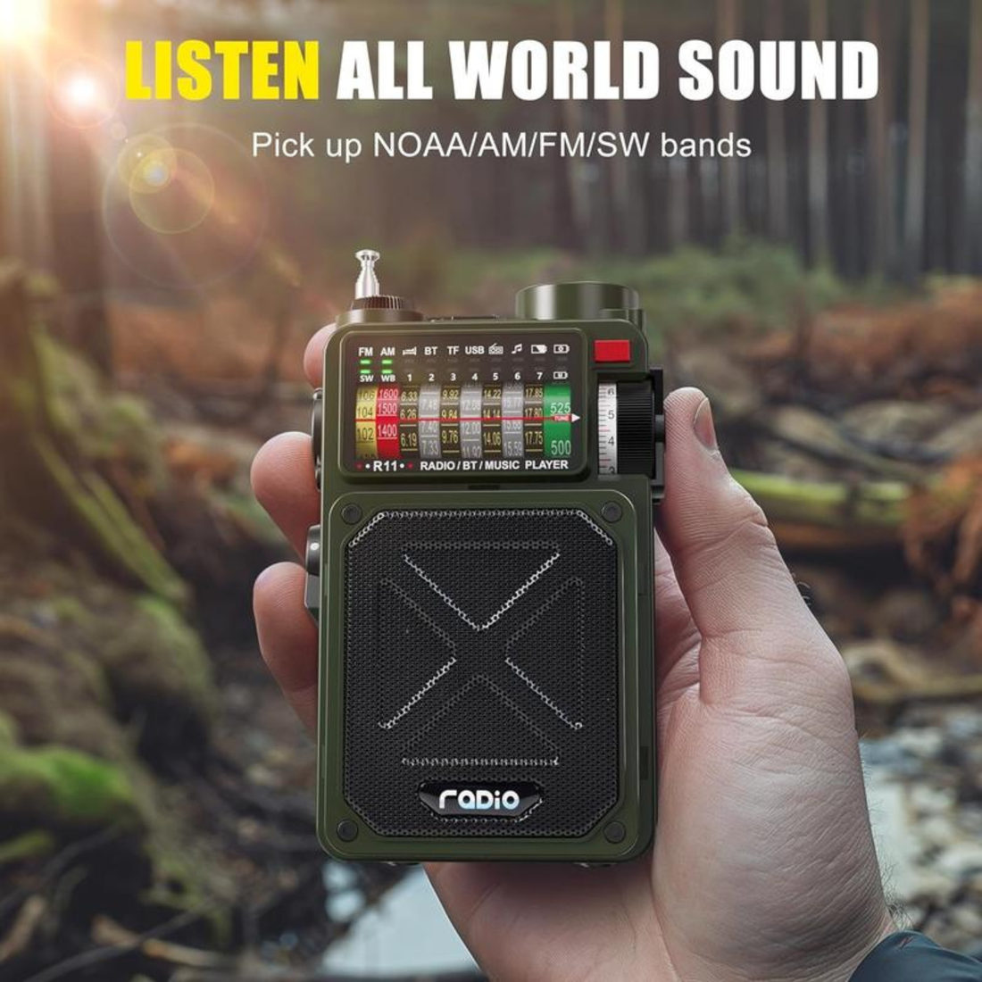 POWERWAVE 4000 mAh Solar Emergency Broadcast & Charging Radio