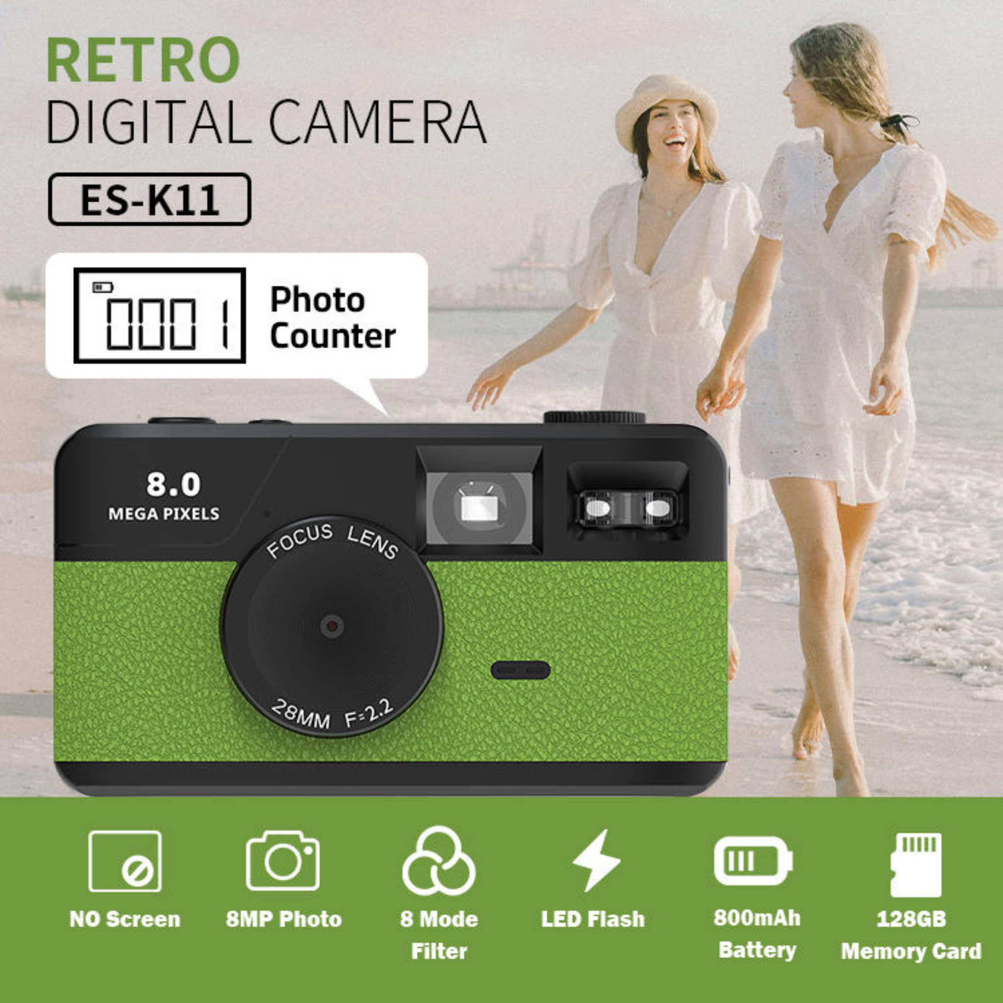 RETROSNAP Vintage-Style Multi-Filter Digital Camera