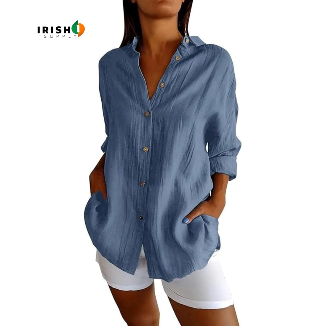 SLAYQUEEN Elegant Button-Down Lapel Shirt