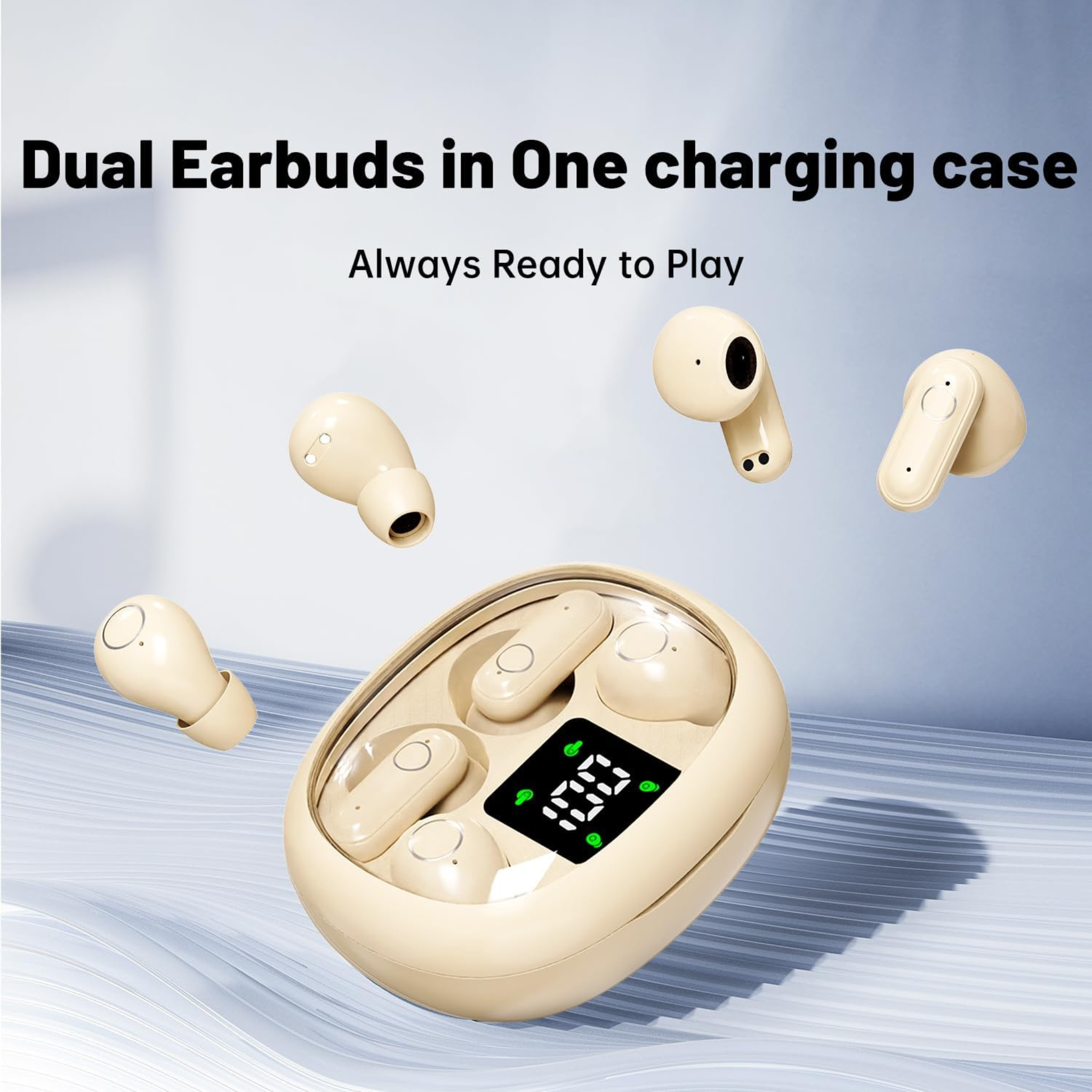 SOFTTONE Two-Pair Invisible Earbuds with Charging Case