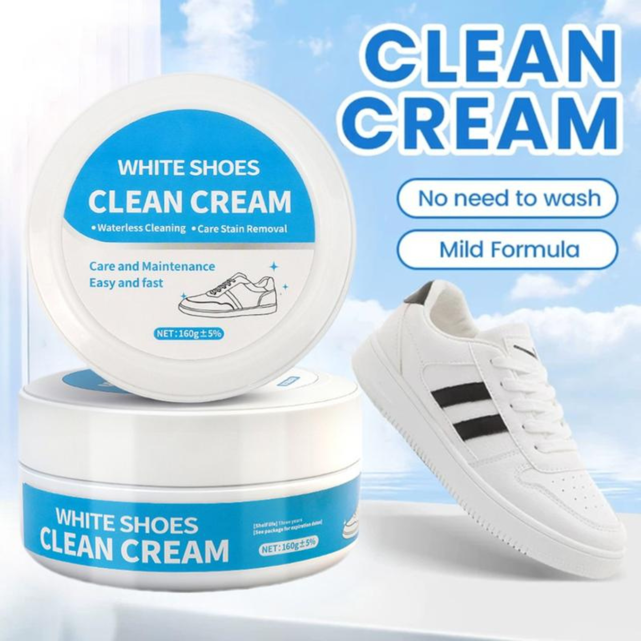 SOLEBRIGHT Deep Stain White Shoe Cleaner (160g)