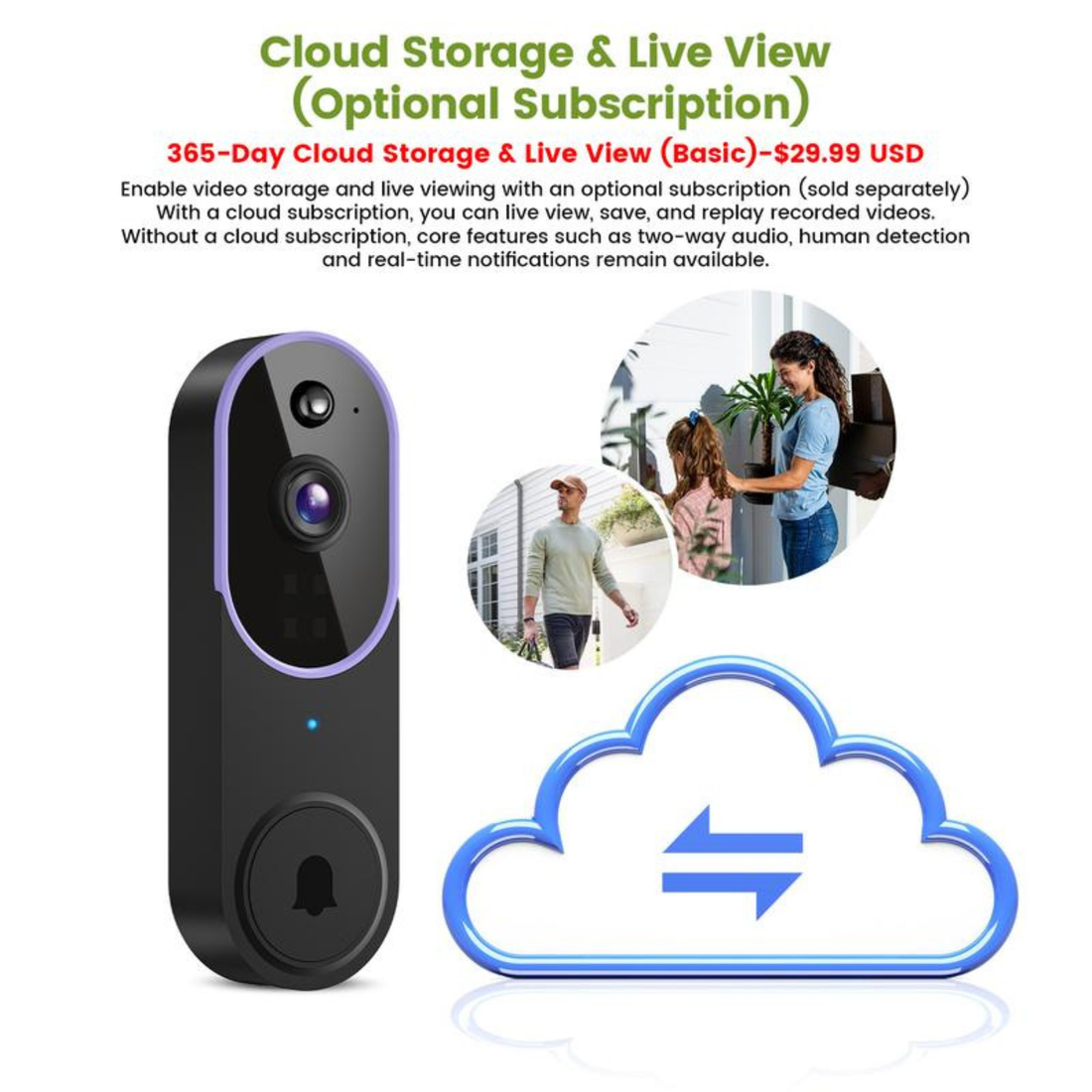 VANTAGE Home Surveillance Doorbell Camera