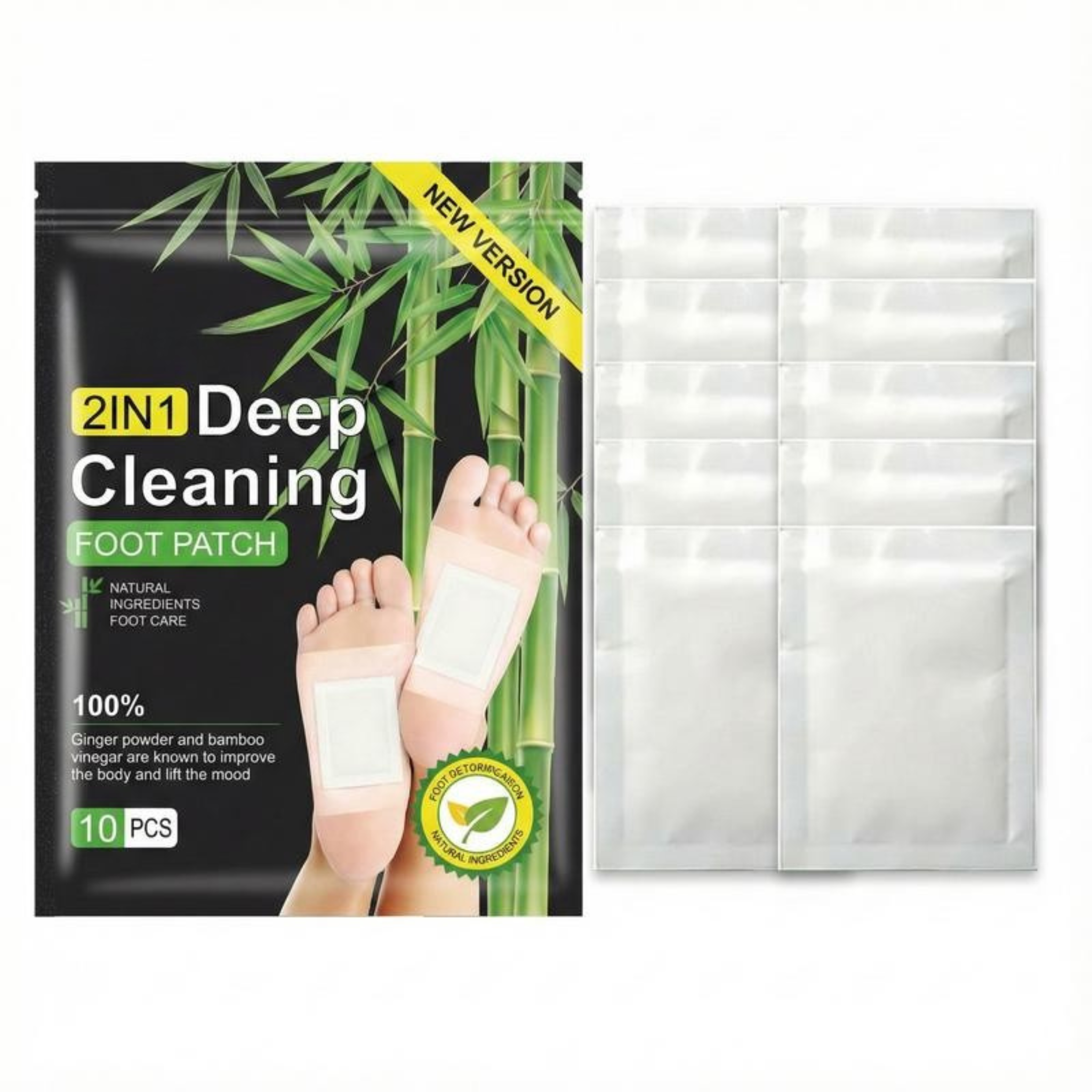 ZENFEET Relaxing Bamboo Charcoal Detox Foot Patches 10 pieces