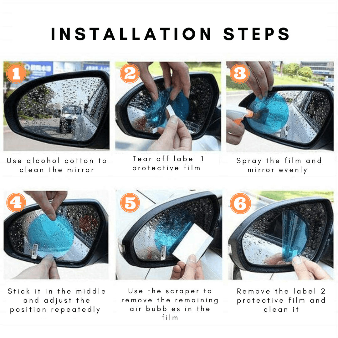 Irish Supply, CLEARSIGHT Rainproof Protective Film For Rearview Mirror